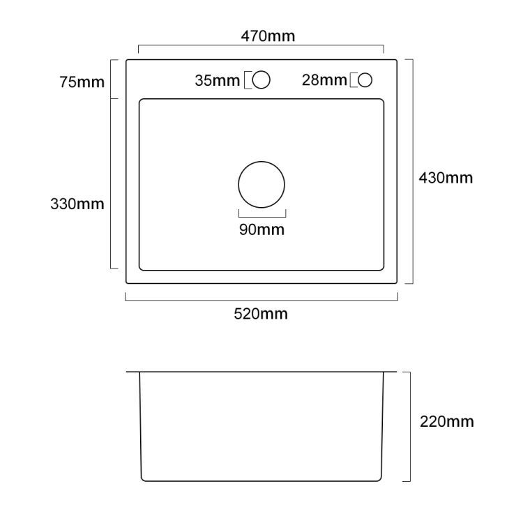 キッチンシンク 台所流し台 52*43cm オーバー アンダー 304ステンレス 手作り 1槽 - Kansofurni