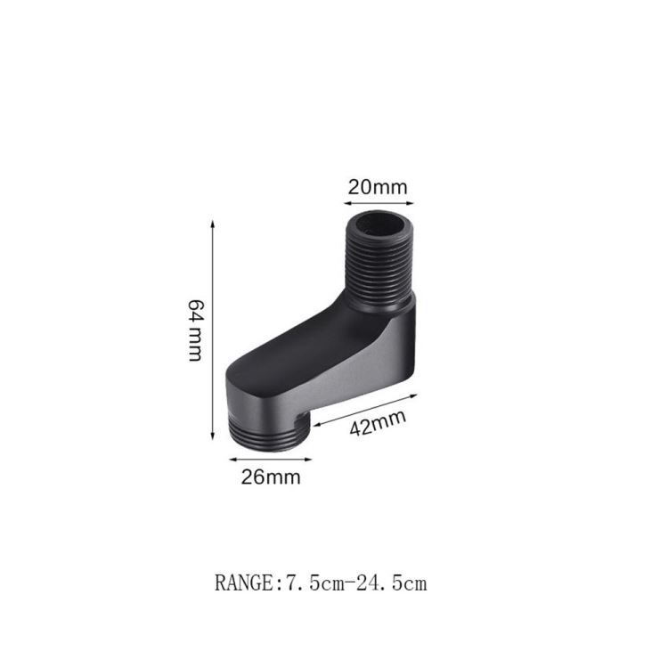 水栓クランク 取付脚 配管用ソケット 延長 水栓部品 黒/古銅 2個入り - Kansofurni