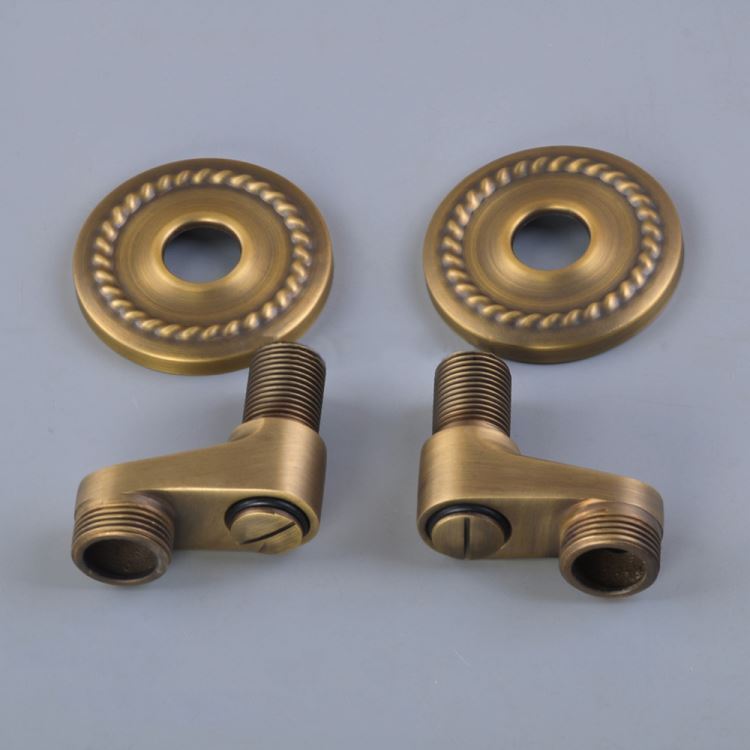 水栓クランク 取付脚 配管用ソケット 延長 水栓部品 黒/古銅 2個入り - Kansofurni