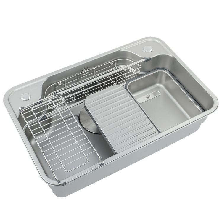 キッチンシンク 台所流し台 80*50cm オーバー アンダー 304ステンレス エンボス加工 アンダーシンク ヘアライン 1槽 - Kansofurni