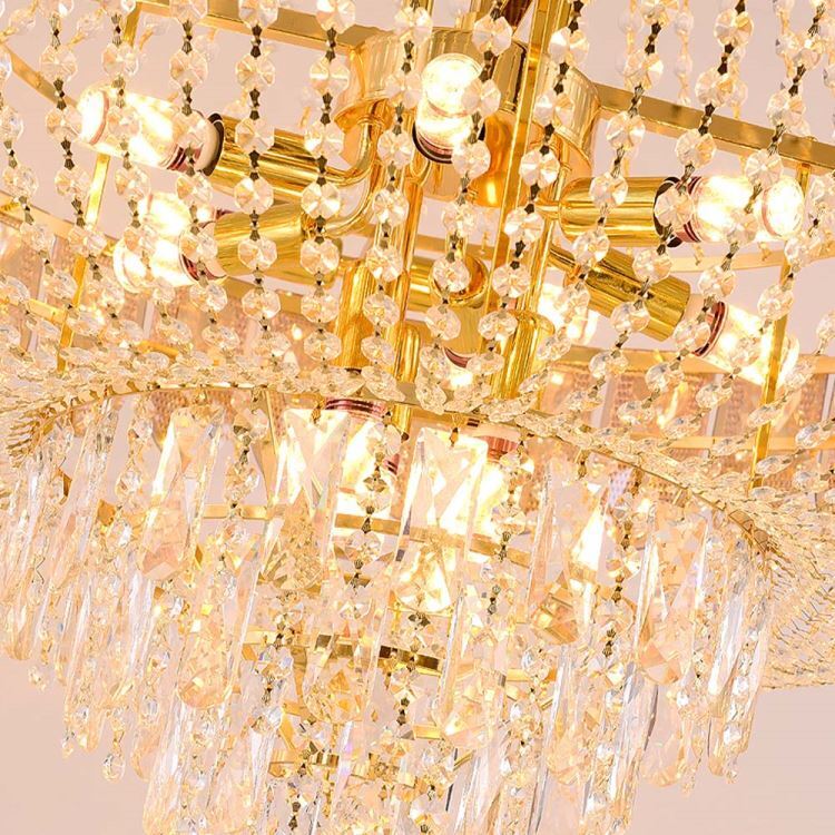 ペンダントライト クリスタル 吹き抜け ホテル 居間ランプ 大型照明 4色 21灯 D80cm - Kansofurni