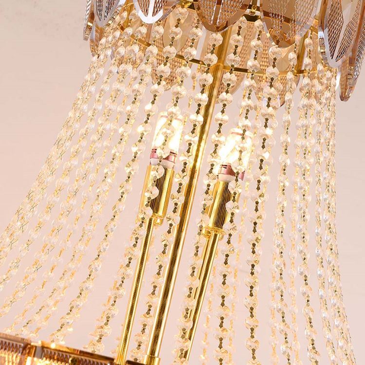 ペンダントライト クリスタル 吹き抜け ホテル 居間ランプ 大型照明 4色 21灯 D80cm - Kansofurni