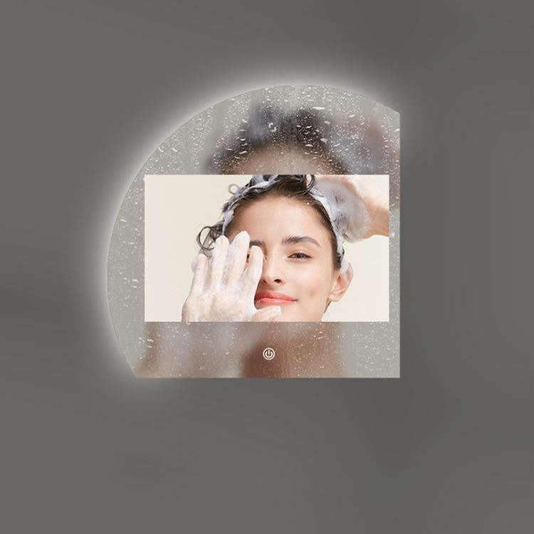 LED化粧鏡 室内用ミラー 壁掛け 美容室 ホテル 半円形 インテリア オシャレ - Kansofurni