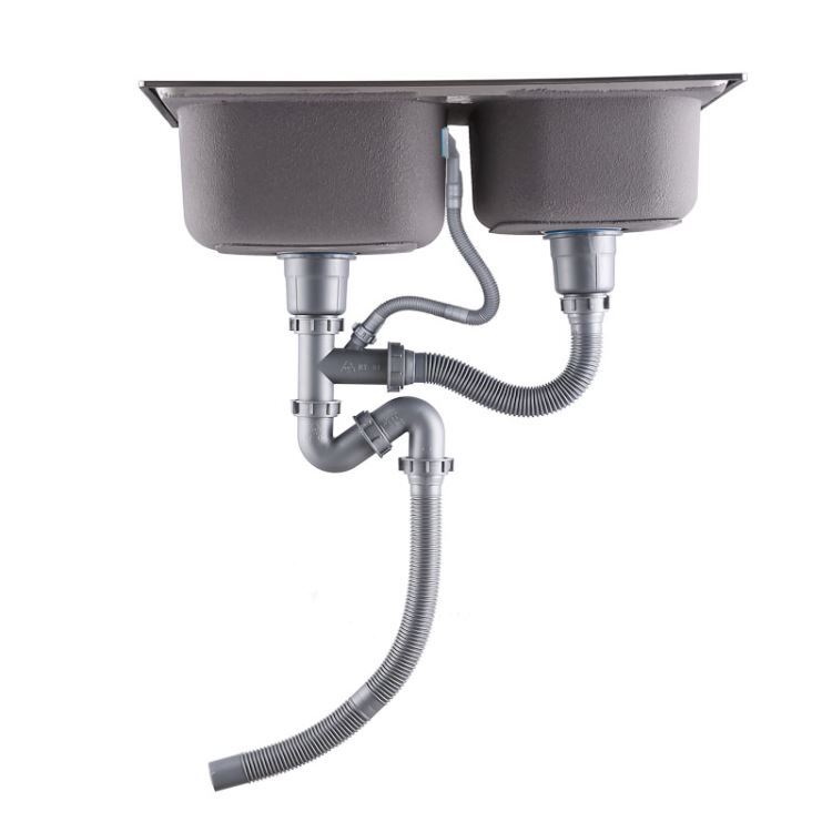 キッチンシンク 台所流し台 75*40cm 2槽 オーバー アンダー 304ステンレス - Kansofurni