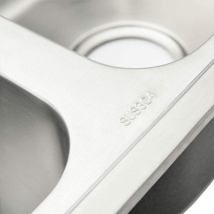 キッチンシンク 台所流し台 75*40cm 2槽 オーバー アンダー 304ステンレス - Kansofurni