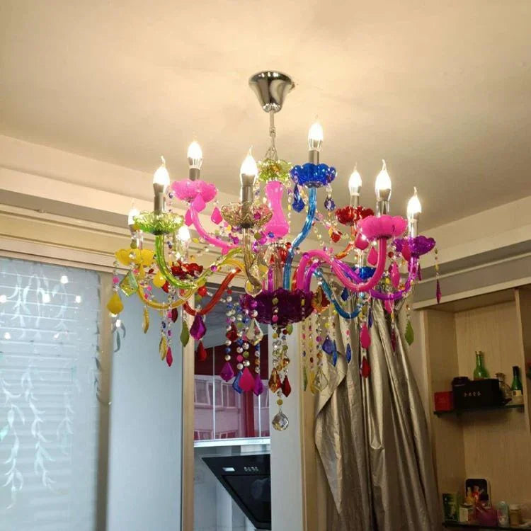 シャンデリア クリスタル リビング照明 寝室 子供屋 店舗 カラフル オシャレ - Kansofurni