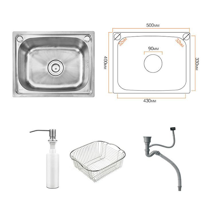 キッチンシンク 台所流し台 50*40cm オーバー アンダー 304ステンレス - Kansofurni