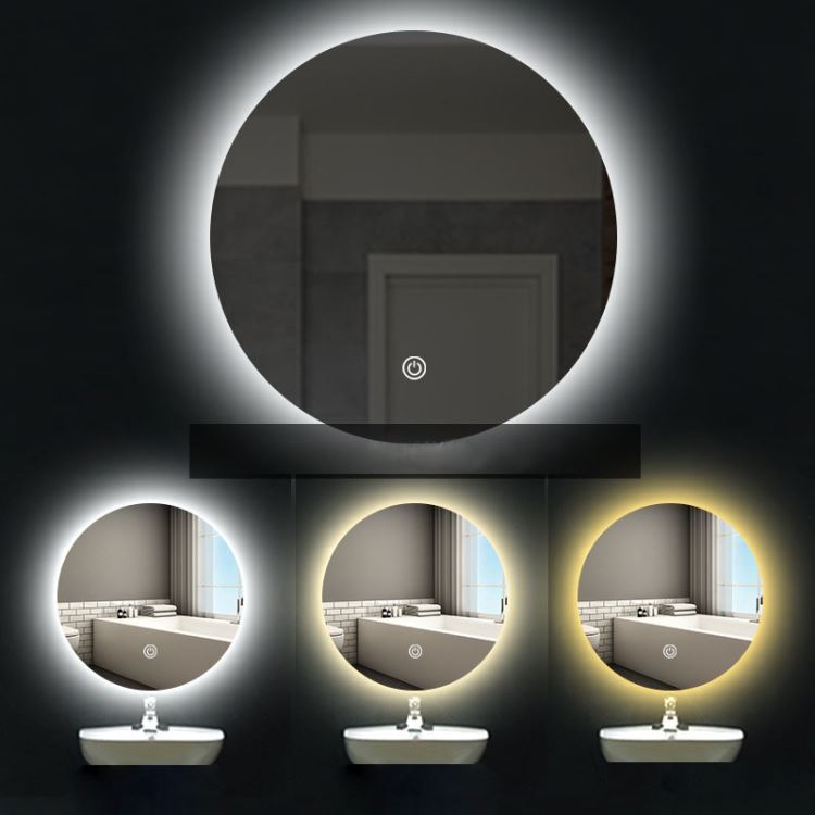 LED化粧鏡 室内用ミラー 浴室鏡 壁掛け サロン 美容室 丸型 オシャレ - Kansofurni