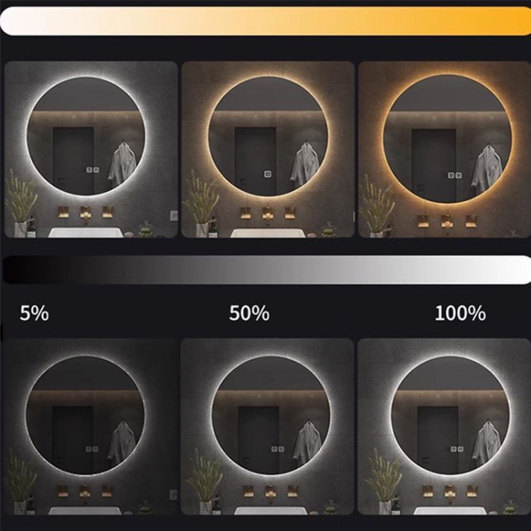 LED化粧鏡 室内用ミラー 浴室鏡 壁掛け サロン 美容室 丸型 オシャレ - Kansofurni