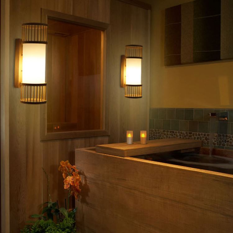 壁掛け照明 ウォールランプ ブラケット 間接照明 玄関 和室和風 竹木 1灯 - Kansofurni