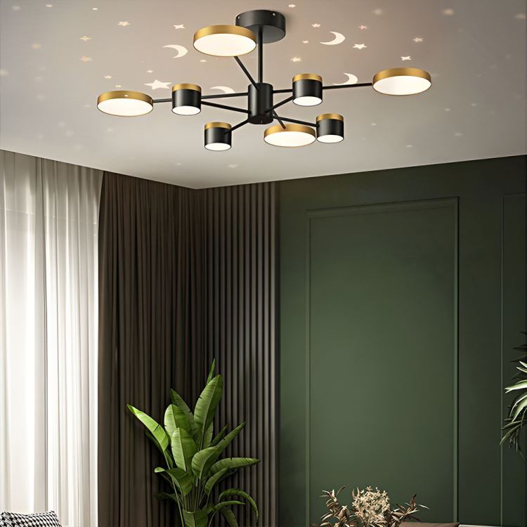 LEDペンダントライト 星空投影灯 リビング照明 子供屋 寝室 ランプ 調光調色 リモコン付 - Kansofurni