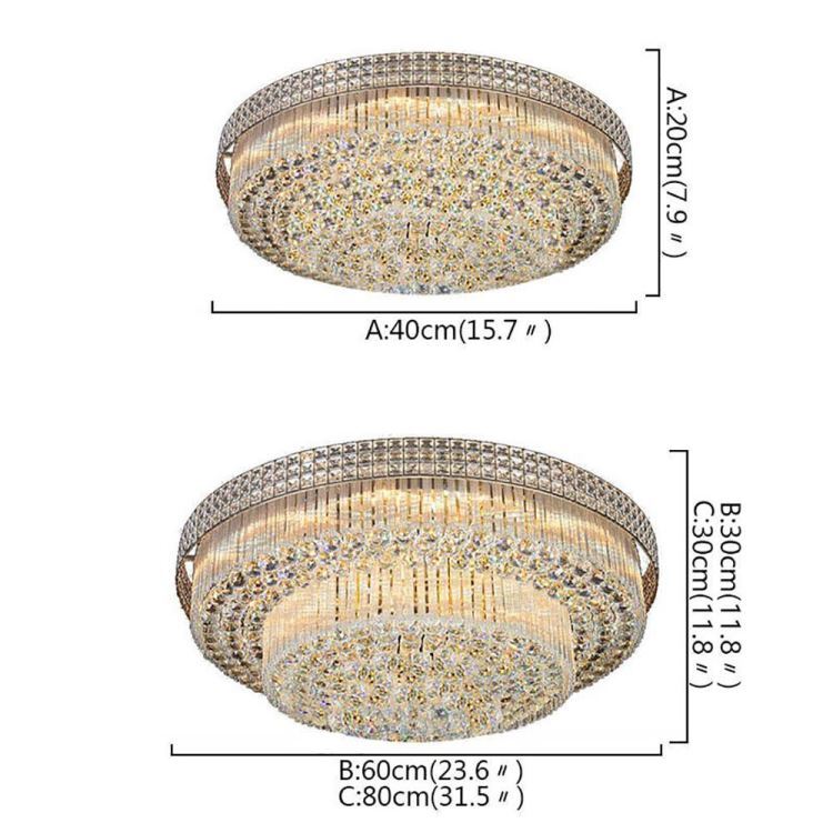 LEDシーリングライト クリスタル照明 リビング 天井照明 豪華 D40/60/80cm - Kansofurni
