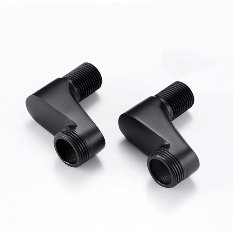 水栓クランク 取付脚 配管用ソケット 延長 水栓部品 黒/古銅 2個入り - Kansofurni