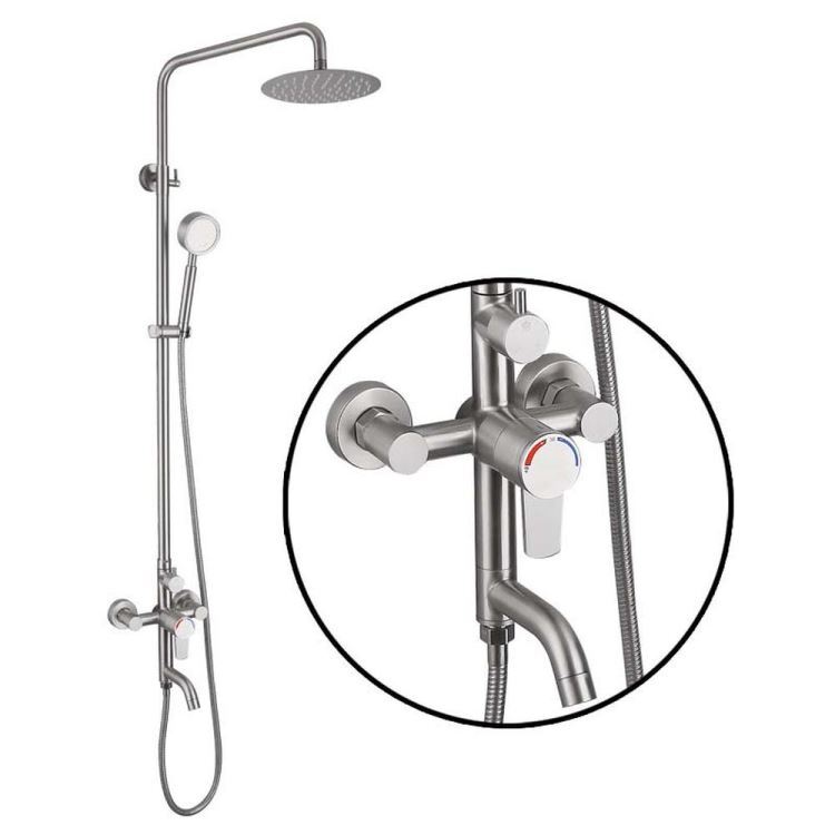 シャワー水栓 サーモスタット混合栓 ヘッド+ハンド+蛇口 シャワーシステム - Kansofurni
