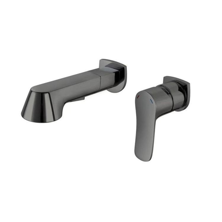 壁付水栓 浴室キャビネット蛇口 引出し水栓 洗面蛇口 冷熱混合栓 整流＆シャワー吐水式 ガングレー - Kansofurni