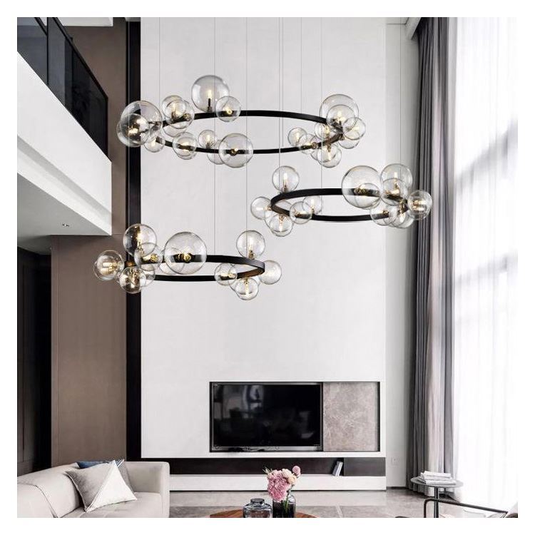 LEDペンダントライト リビング照明 ダイニング 店舗 気泡型 15灯/24灯 - Kansofurni