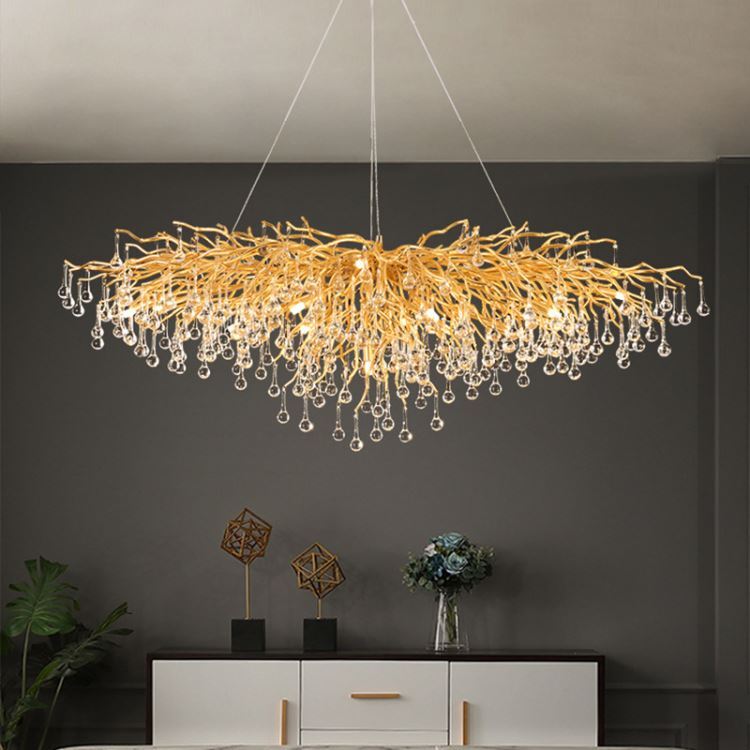 LEDペンダントライト リビング 寝室 店舗 天井照明 クリスタル 豪華 L100cm - Kansofurni